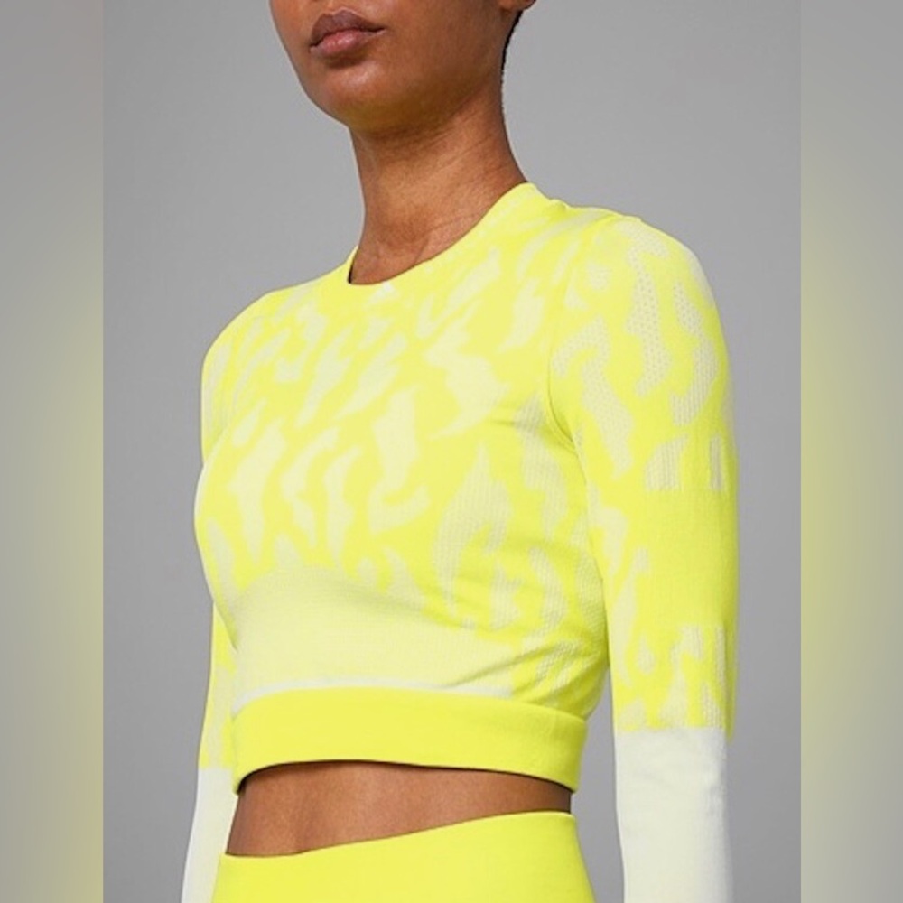 Stella McCartney for Adidas Women’s Cropped
ASMC TPR Top in Yellow/White, Sz L